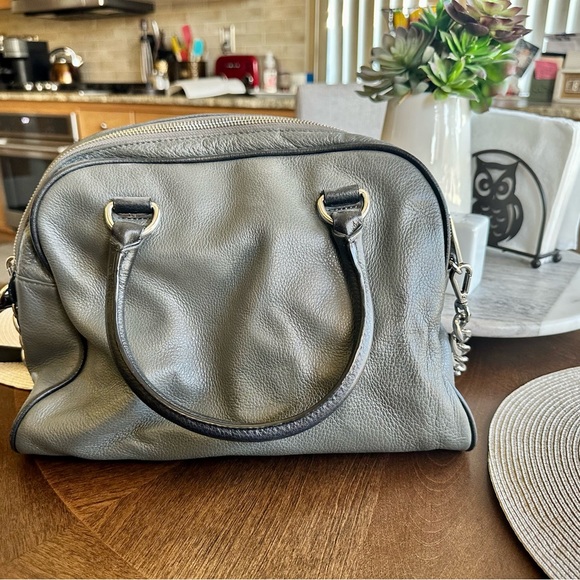 Michael Kors Crossbody Bowling Bag Black & Grey Bag with Crossbody Strap - Picture 3 of 4